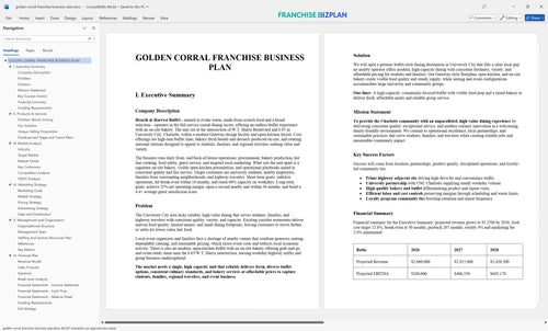 golden corral franchise business plan 1