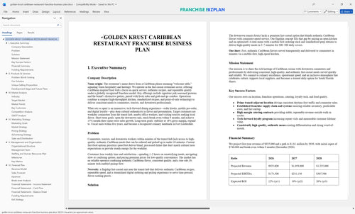golden krust caribbean restaurant franchise business plan 1