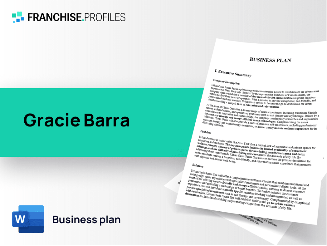 Gracie Barra Franchise Business Plan Template