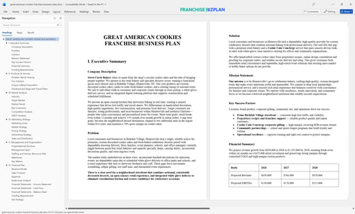 great american cookies franchise business plan 1