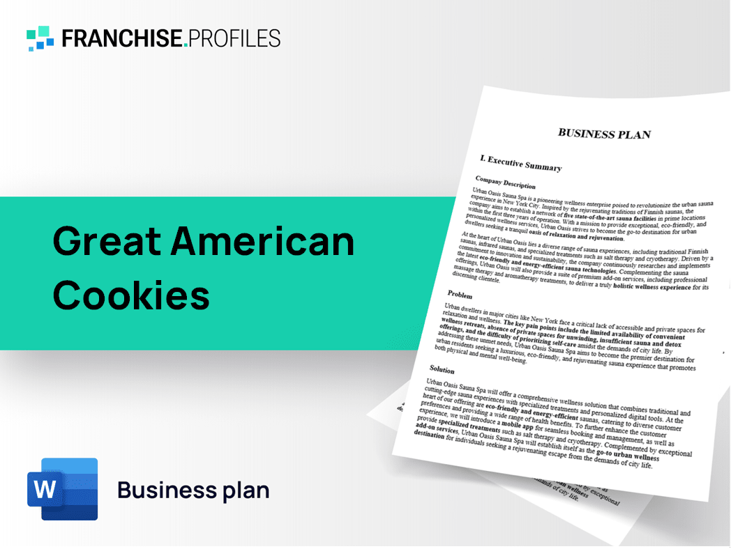 Great American Cookies Franchise Business Plan Template