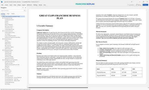 great clips franchise business plan 1