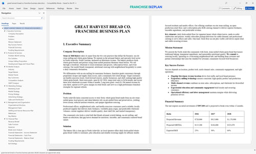 great harvest bread co franchise business plan 1