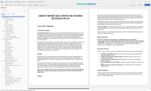 green home solutions franchise business plan 1