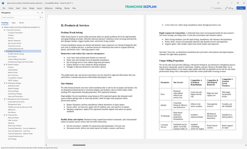 green home solutions franchise business plan 2