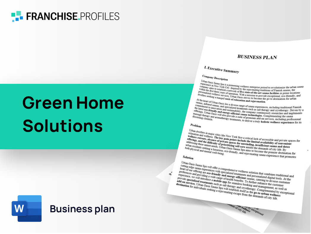 Green Home Solutions Franchise Business Plan Template