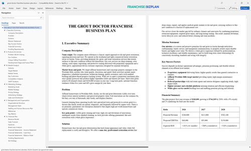 grout doctor franchise business plan 1