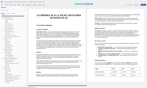 gymboree play and music franchise business plan 1