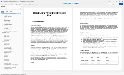 h and r block franchise business plan 1