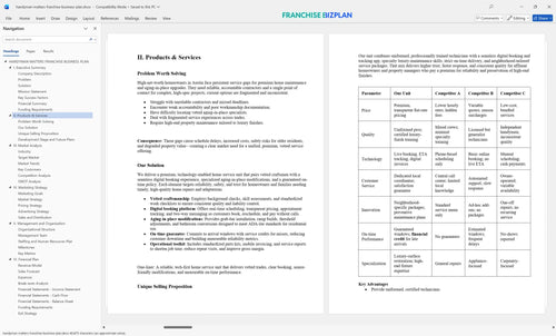 handyman matters franchise business plan 2