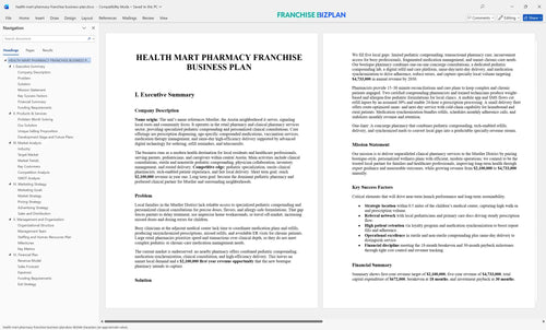 health mart pharmacy franchise business plan 1