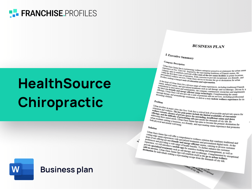 HealthSource Chiropractic Franchise Business Plan Template