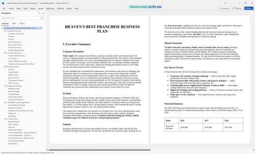 heavens best franchise business plan 1