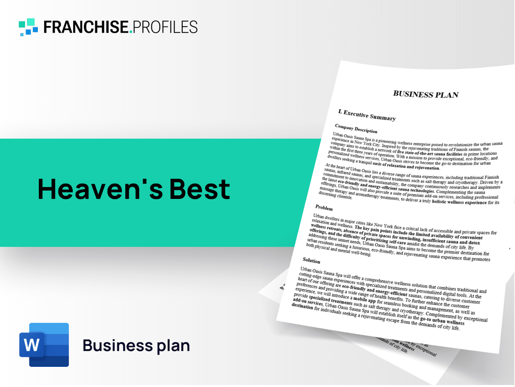 Heaven's Best Franchise Business Plan Template