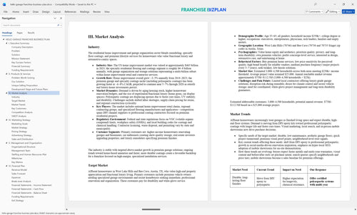 hello garage franchise business plan 3