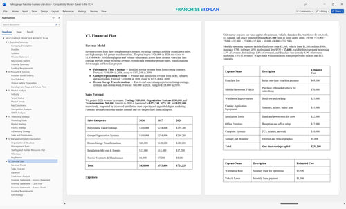 hello garage franchise business plan 6