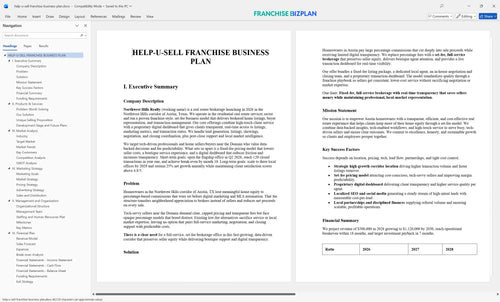 help u sell franchise business plan 1