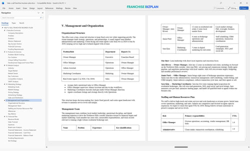 help u sell franchise business plan 5