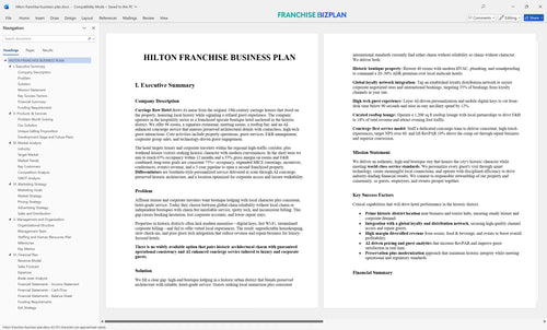hilton franchise business plan 1