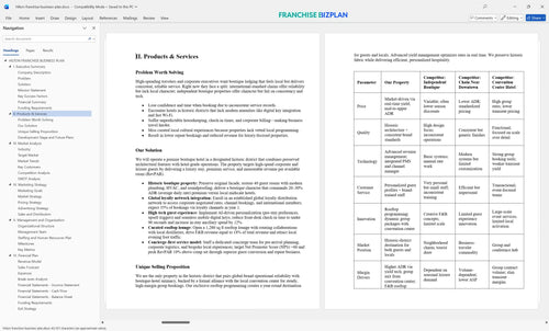 hilton franchise business plan 2