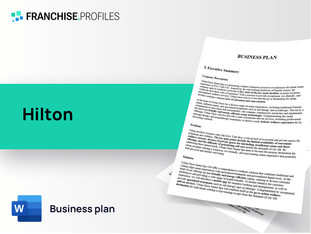 Hilton Franchise Business Plan Template
