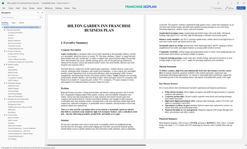 hilton garden inn franchise business plan 1