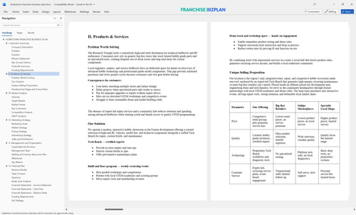 hobbytown franchise business plan 2