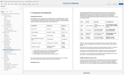 hometeam inspection service franchise business plan 5