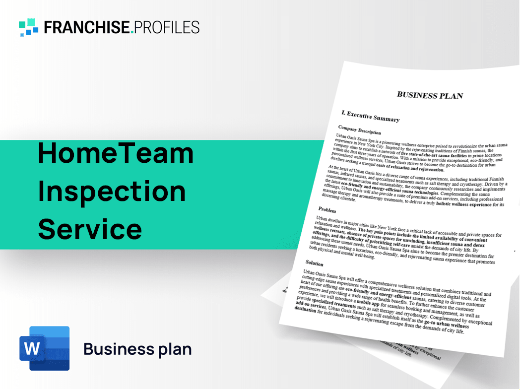 HomeTeam Inspection Service Franchise Business Plan Template