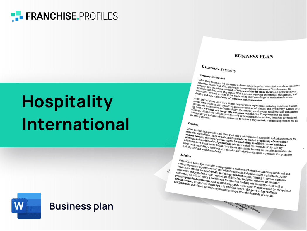 Hospitality International Franchise Business Plan Template