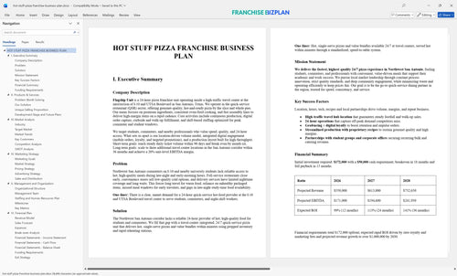 hot stuff pizza franchise business plan 1