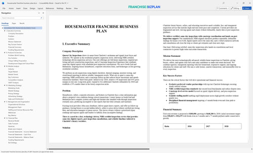 housemaster franchise business plan 1
