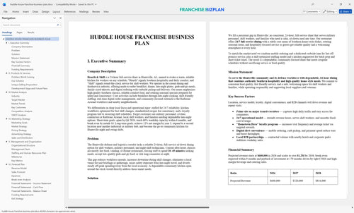 huddle house franchise business plan 1