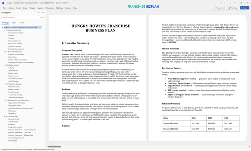 hungry howies franchise business plan 1