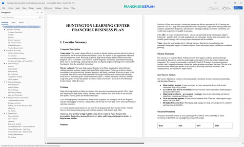 huntington learning center franchise business plan 1