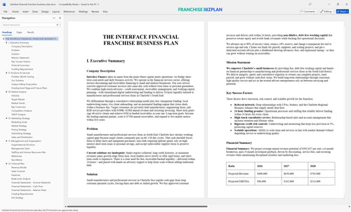 interface financial franchise business plan 1
