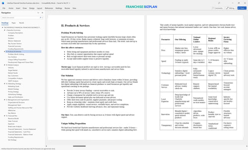 interface financial franchise business plan 2