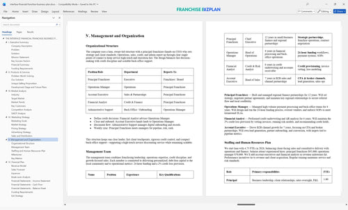 interface financial franchise business plan 5