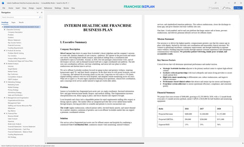 interim healthcare franchise business plan 1