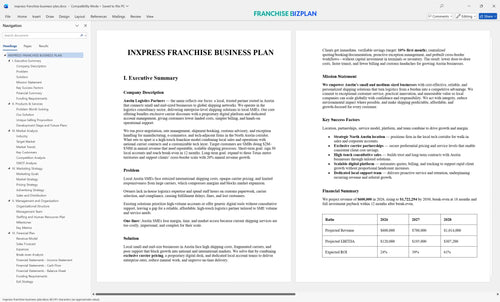 inxpress franchise business plan 1