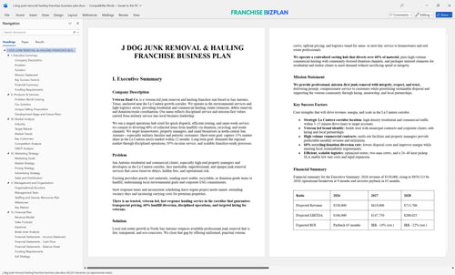j dog junk removal hauling franchise business plan 1