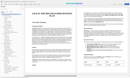 jack in the box franchise business plan 1