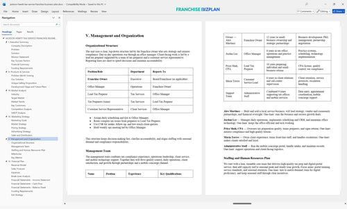 jackson hewitt tax service franchise business plan 5