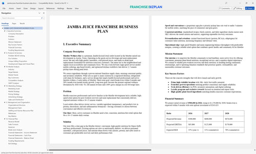 jamba juice franchise business plan 1