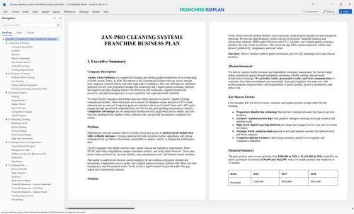 jan pro cleaning systems franchise business plan 1