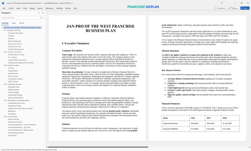 jan pro of the west franchise business plan 1