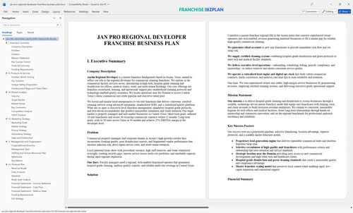 jan pro regional developer franchise business plan 1