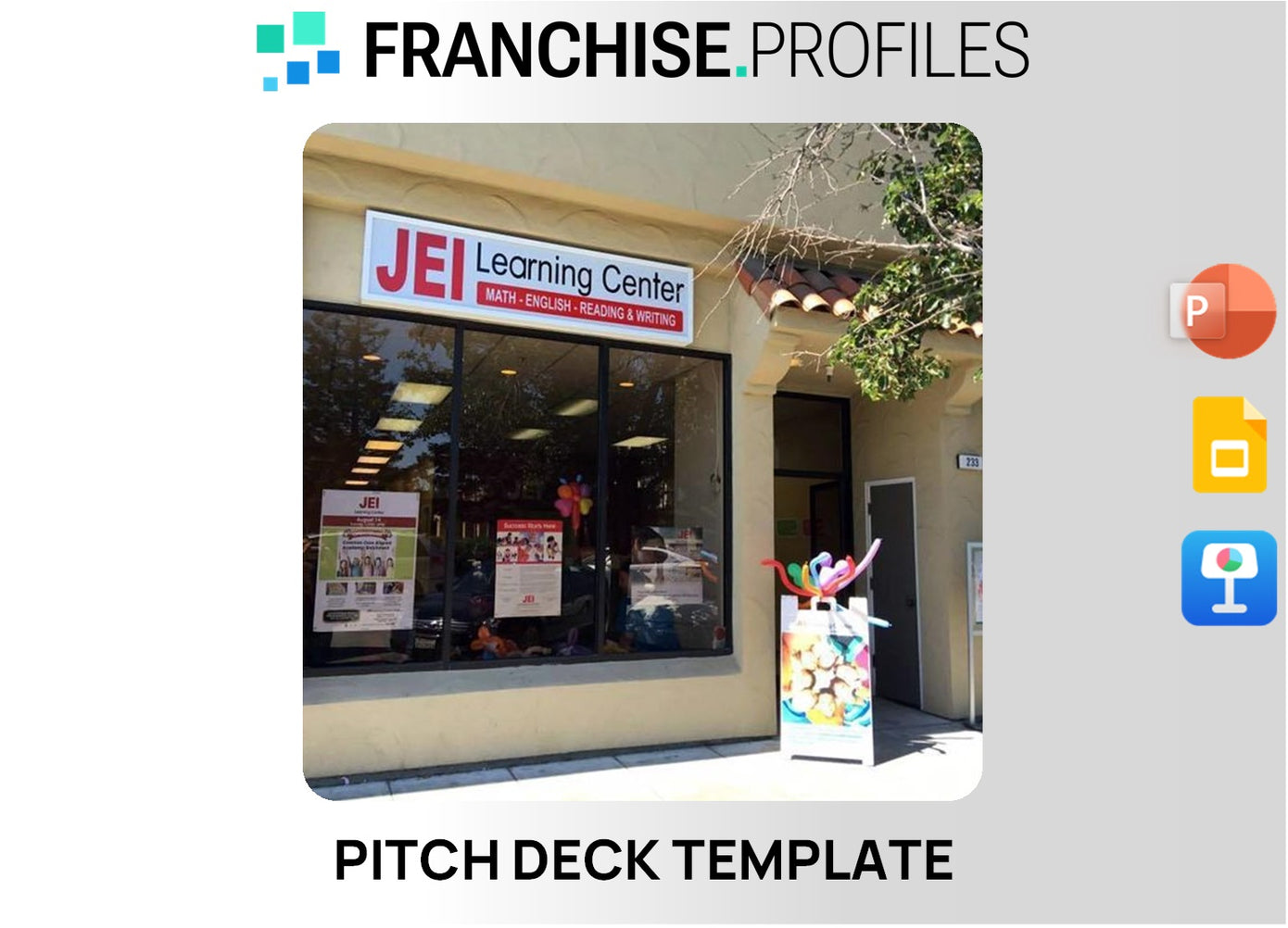 JEI Learning Center Franchise Pitch Deck Template