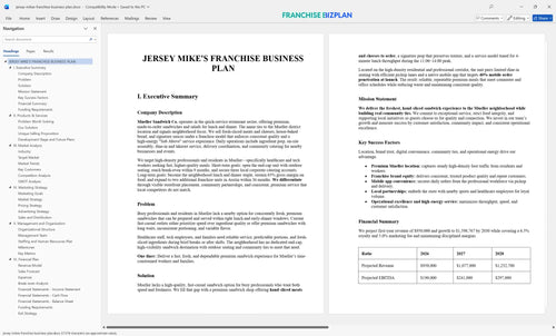 jersey mikes franchise business plan 1
