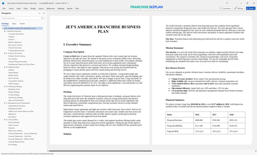 jets america franchise business plan 1